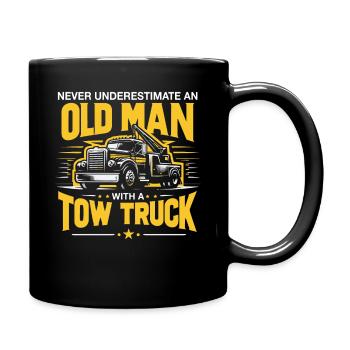 Abschleppwagen Truck Abschlepper - Tasse einfarbig - Schwarz - Rechts