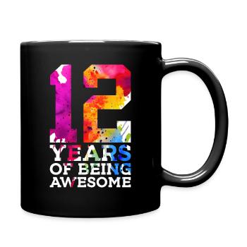 12 ANS D’ÊTRE GÉNIAL 12E ANNIVERSAIRE - Mug uni - noir - Droite