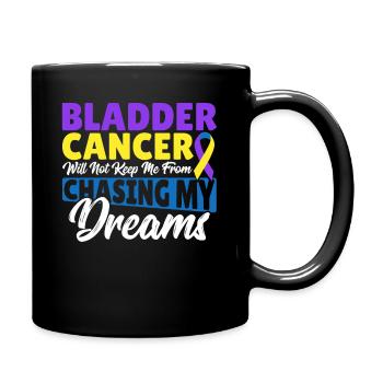 Hämaturie Lila Blau Gelbes Band Überlebender - Tasse einfarbig - Schwarz - Rechts