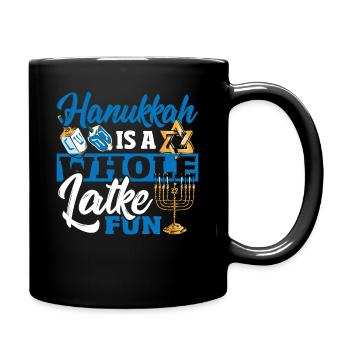 Latke Festival Of Lights Chanukah Shammash - Full Colour Mug - black - Right