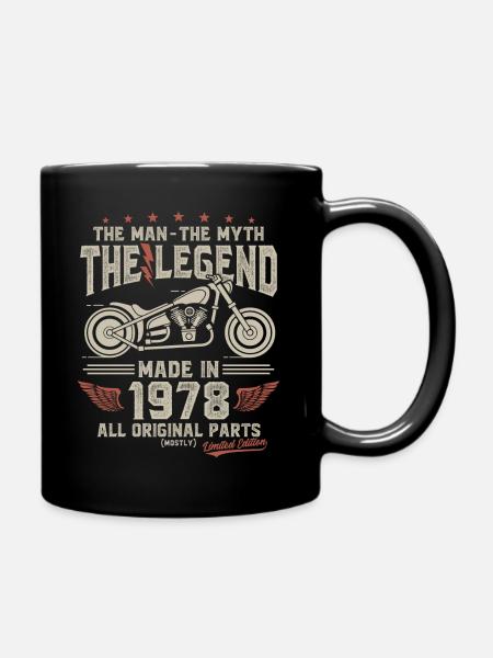1978 Vintage homme mythe légende moto - Mug uni - noir