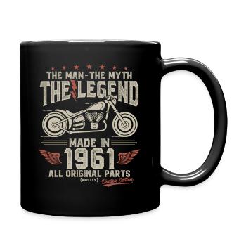 1961 Vintage homme mythe légende moto - Mug uni - noir - Droite