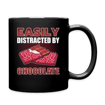 Sweets Lover Junk Food Chocolate Bar Cocoa Lovers - Full Colour Mug - black - Right