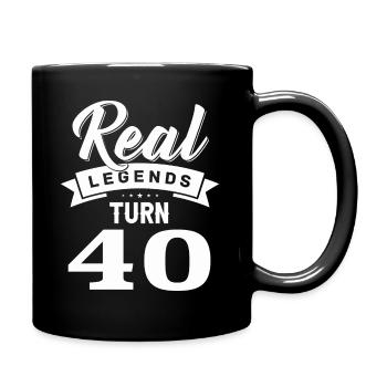 Real legends turn 40, 40 birthday - Full Colour Mug - black - Right