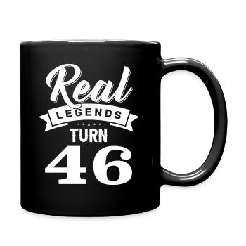 Real legends turn 46, 46 birthday - Full Colour Mug - black - Right