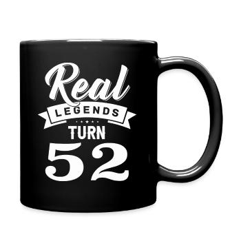 Real Legends Turn 52, 52 Birthday - Full Colour Mug - black - Right