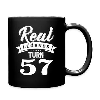 De vraies légendes ont 57 ans, 57 ans - Mug uni - noir - Droite
