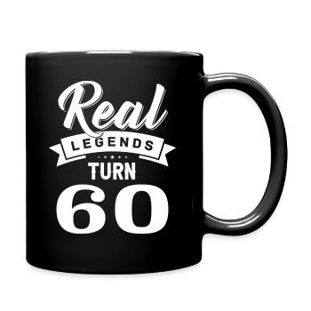 De vraies légendes ont 60 ans, 60 ans - Mug uni - noir - Droite