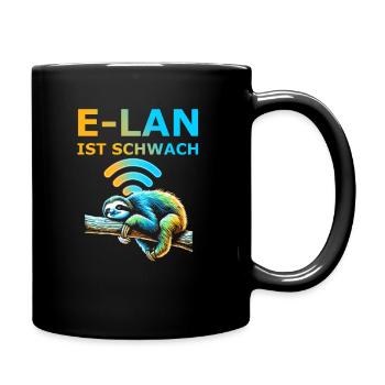 E-Lan ist schwach Faultier - Tasse einfarbig - Schwarz - Rechts
