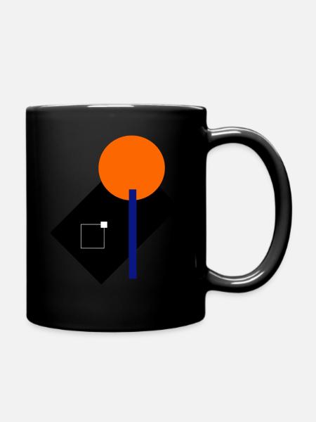 Design mit geometrischen Formen - Tasse einfarbig - Schwarz