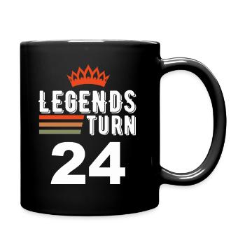 Legends turn 24, 24 birthday - Full Colour Mug - black - Right