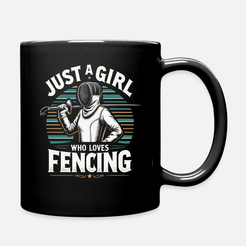 Fechten Fechter - Tasse einfarbig - Schwarz