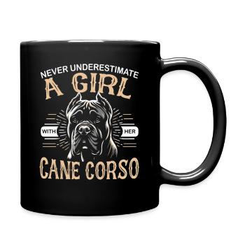 Cane Corso Hund - Tasse einfarbig - Schwarz - Rechts