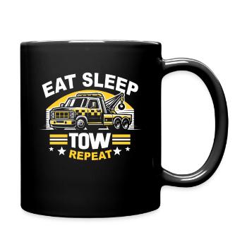Abschleppwagen Truck Abschlepper - Tasse einfarbig - Schwarz - Rechts