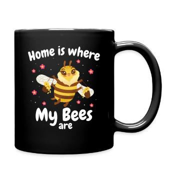 Honigbiene Imker Bienen Biene - Tasse einfarbig - Schwarz - Rechts