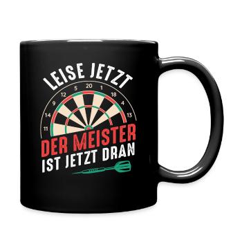 Dart Darts Dartspieler Dartsport - Tasse einfarbig - Schwarz - Rechts