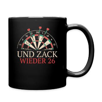 Dart Darts Dartspieler Dartsport - Tasse einfarbig - Schwarz - Rechts
