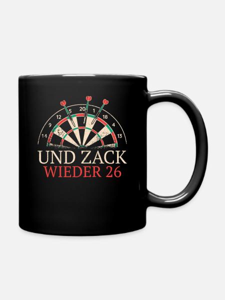 Dart Darts Dartspieler Dartsport - Tasse einfarbig - Schwarz