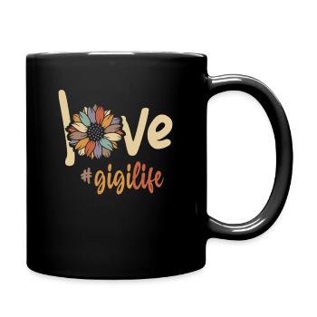 Love Gigi Life Funny Grandma - Full Colour Mug - black - Right