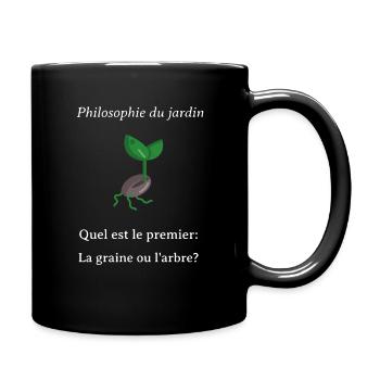 Philosophie du jardin design white words - Full Colour Mug - black - Right