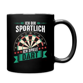 Dart Darts Dartspieler Dartsport - Tasse einfarbig - Schwarz - Rechts