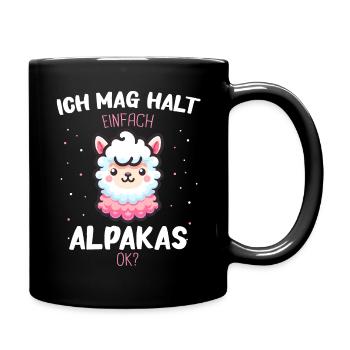 Alpaca Llama Alpacas Animal - Full Colour Mug - black - Right