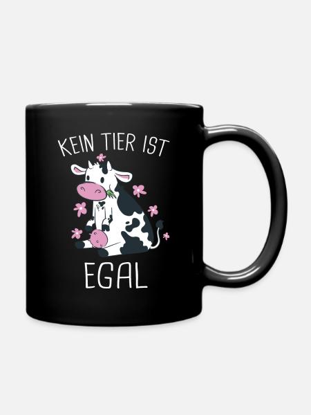 Vegetarier Veganer Tierschutz Tierrecht Veggie - Tasse einfarbig - Schwarz
