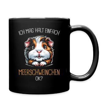 Cochon d’Inde à poil long chiens à crête à poil long - Mug uni - noir - Droite