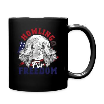 Wolf 4. Juli Amerikanische Flagge Heulende Wölfe - Tasse einfarbig - Schwarz - Rechts