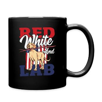 4. Juli Rote Streifen Amerikanische Flagge - Tasse einfarbig - Schwarz - Rechts