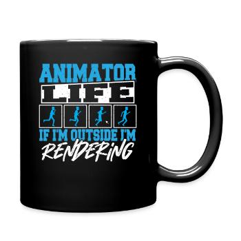 Visual Artist Cartoon Animator 3D Animation Fan - Full Colour Mug - black - Right