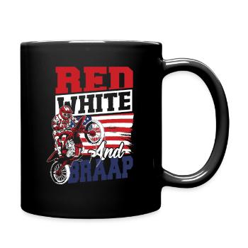 Dirt Bike American Flag Motocross Biker 4th of - Full Colour Mug - black - Right