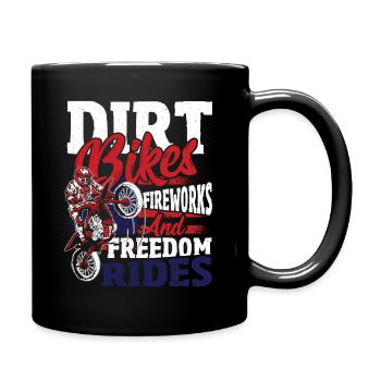 Dirt Bike Drapeau américain Motocross Biker 4ème - Mug uni - noir - Droite