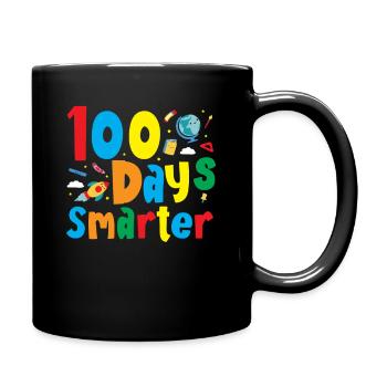 100th Day of School 100 Days Smarter Books Space - Full Colour Mug - black - Right