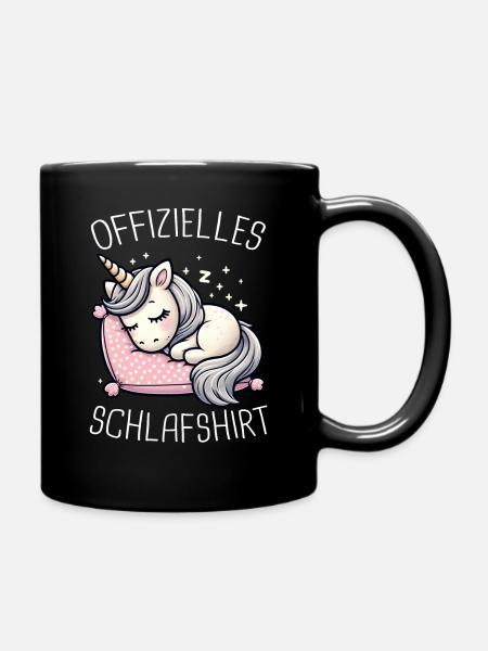 Einhorn Einhörner Fabelwesen Mystisch - Tasse einfarbig - Schwarz