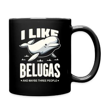 Beluga Whale Ocean Belugas Whales - Full Colour Mug - black - Right
