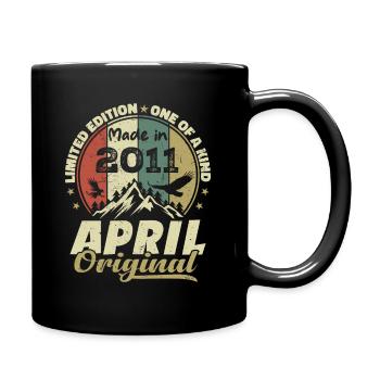 Retro Nées En Avril 2011 Cadeau anniversaire 2011 - Mug uni - noir - Droite