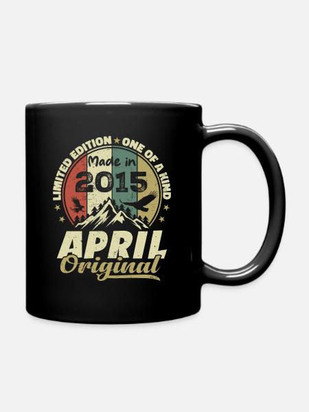Retro Nées En Avril 2015 Cadeau anniversaire 2015 - Mug uni - noir