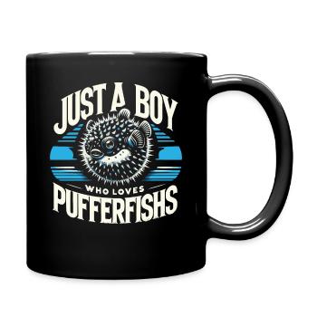 Kugelfisch Kugelfische Fisch Ozean Tier - Tasse einfarbig - Schwarz - Rechts