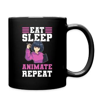 Visual Artist Animate 3D Art Eat Sleep Animate - Full Colour Mug - black - Right