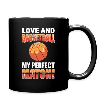 Basket-ball, silhouette, bball, joueur, entraîneur, sport - Mug uni - noir - Droite