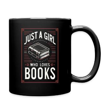 Bücher Buch lesen Bücherei Bibliothek Bücherwurm - Tasse einfarbig - Schwarz - Rechts