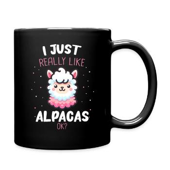 Alpaka Llama - Tasse einfarbig - Schwarz - Rechts