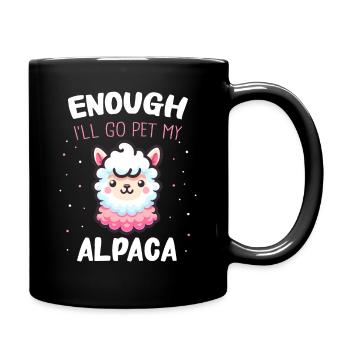 Alpaka Llama - Tasse einfarbig - Schwarz - Rechts