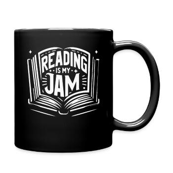 Bücher Buch lesen Bücherei Bibliothek Bücherwurm - Tasse einfarbig - Schwarz - Rechts