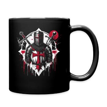 Deus Vult Kreuzritter Tempelritter Mittelalter - Tasse einfarbig - Schwarz - Rechts