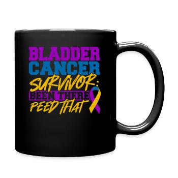 Bladder Cancer Survivor Ribbon Chemo Fight for Dad - Full Colour Mug - black - Right