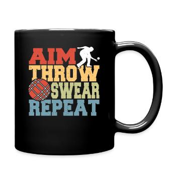 Boccia Athletic Boulespieler - Tasse einfarbig - Schwarz - Rechts
