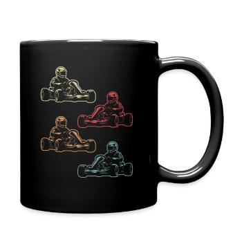 Go-Kart Motorsport Karts Jungen Herren Kart Rennen - Tasse einfarbig - Schwarz - Rechts