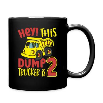 Construction d’anniversaire de famille assortie d’excavatrice - Mug uni - noir - Droite